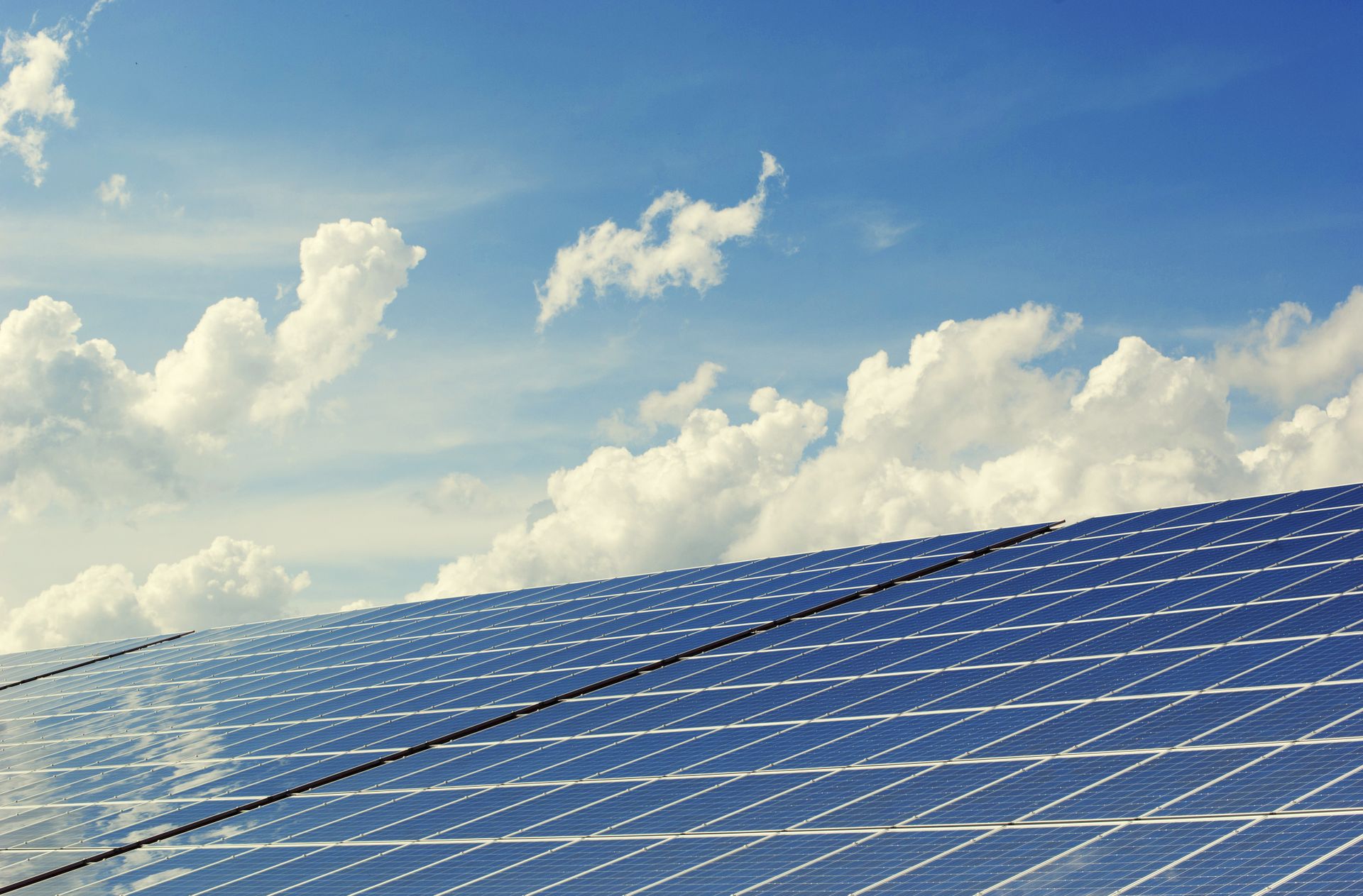 Panneaux solaires sur toiture industrielle grande surface